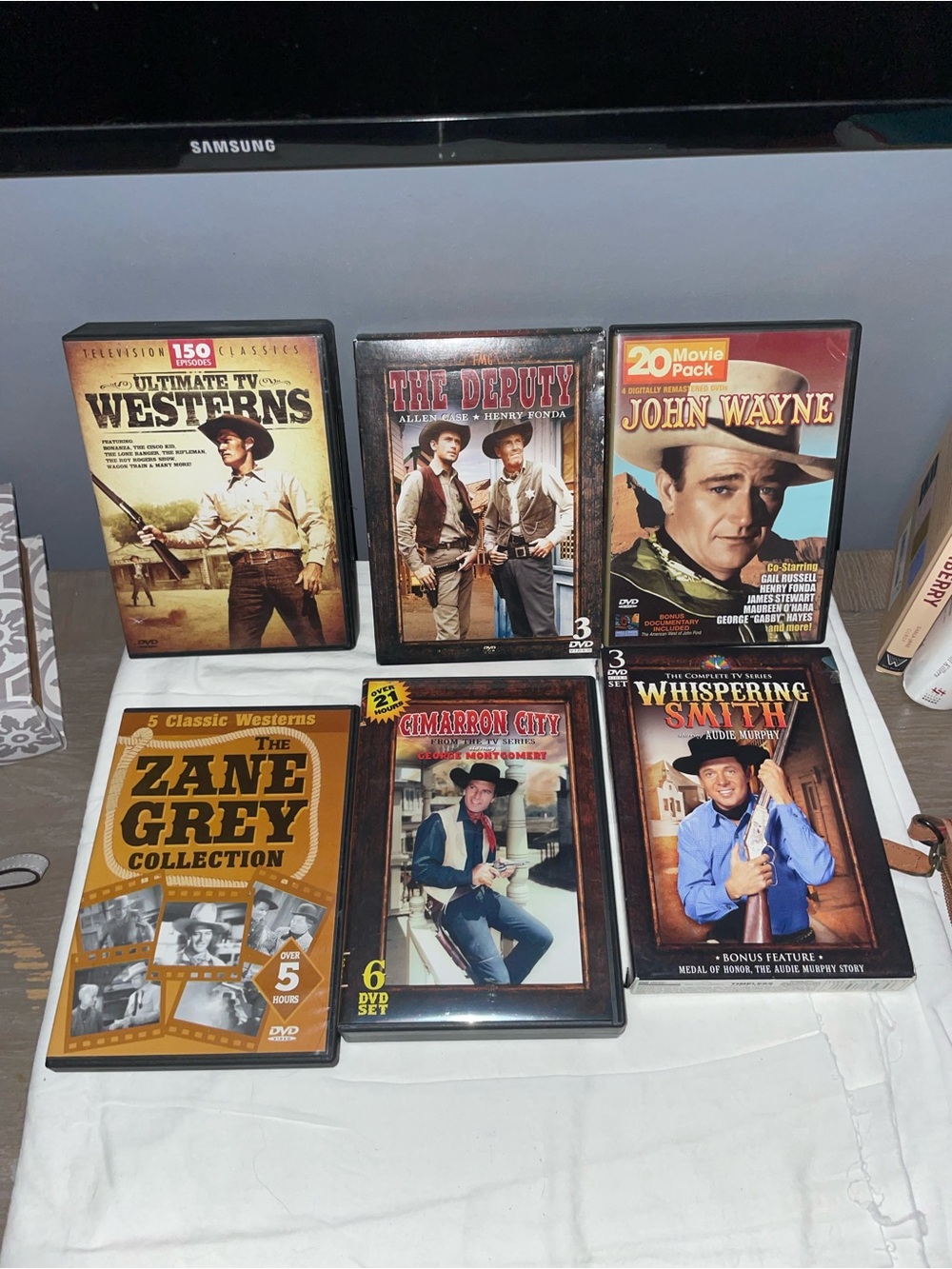 Huge Lot TV movie westerns John Wayne Zane gray deputy cimarron city WOW